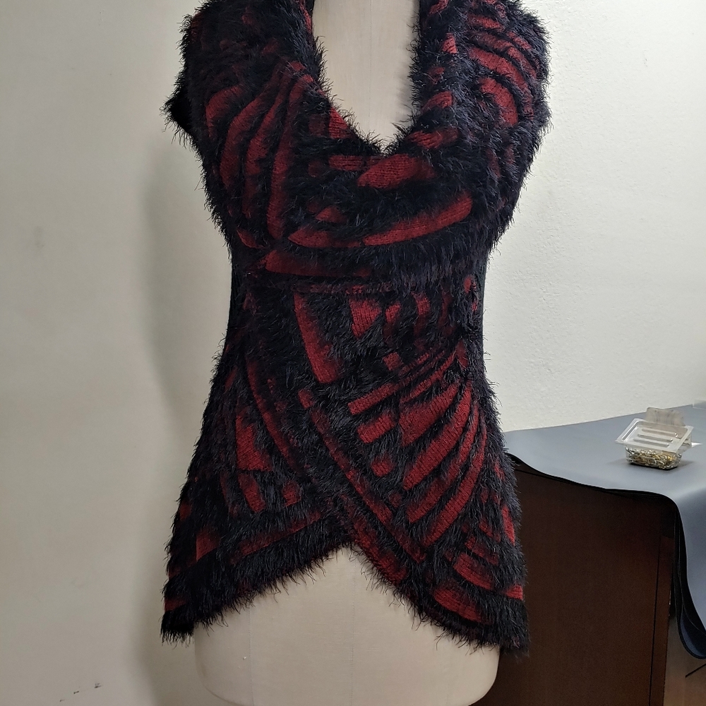 Liquid By Sioni Faux Fur Sleeveless Vest Jacket L/XL - Picture 10 of 10